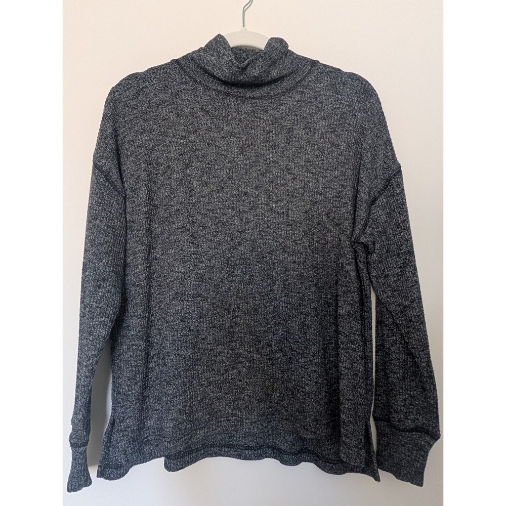 J.Crew Women's Small Gray Mock Neck Stretchy Ribbed Knit Pullover Sweater